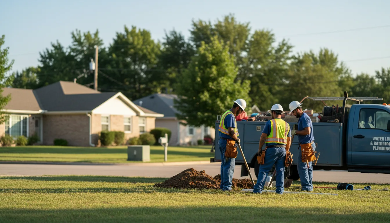 Residential water line and bathroom plumbing service in Granby, MA